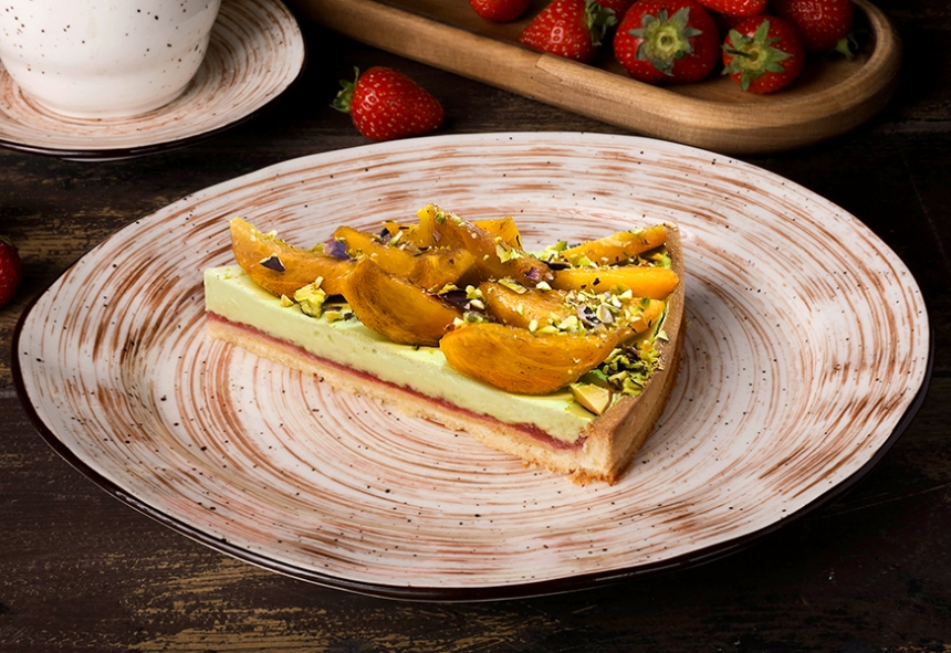 Тарт миндальный с фисташковым кремом