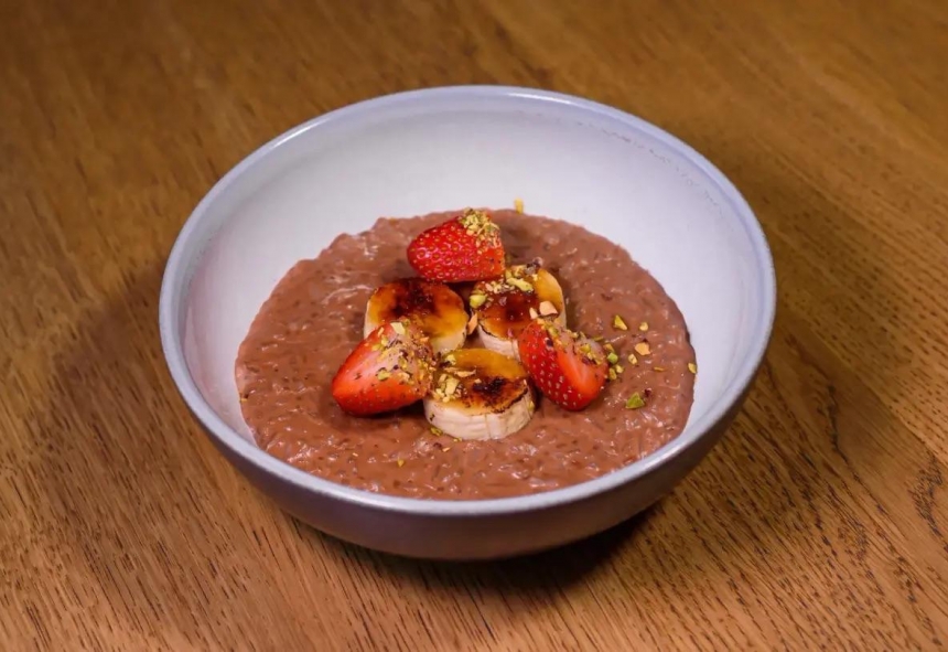 Рисовая Каша с NUTELLA, бананом и клубникой