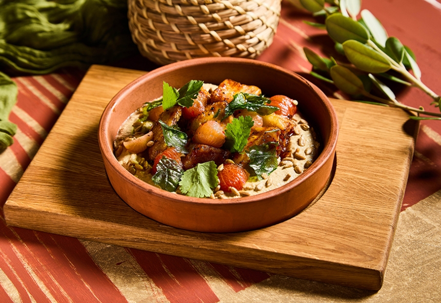 Сациви из баклажанов с маринованными томатами