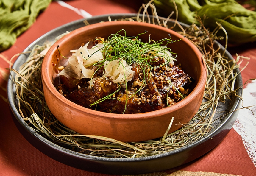 Шашлык из баклажанов в пряной глазури