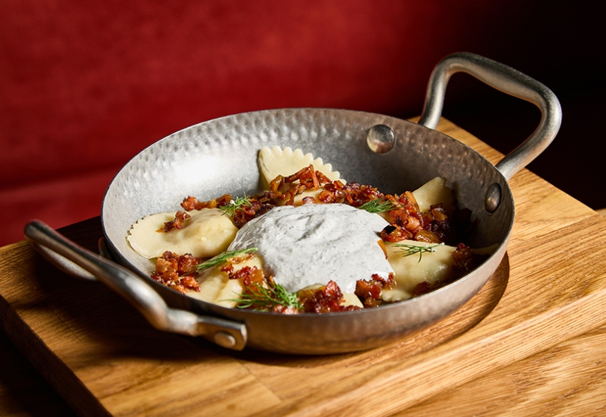 Вареники с картофелем и рачинской ветчиной